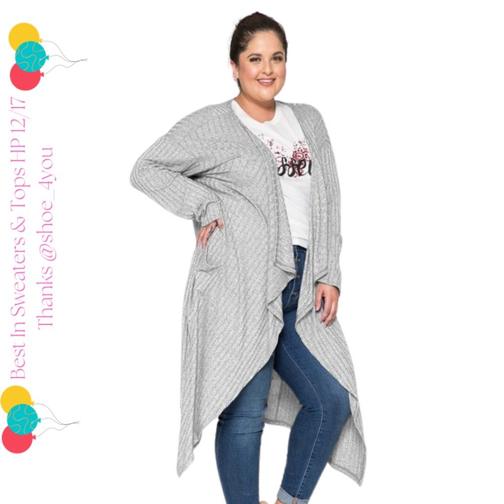 🔸️sale🔸️Grey PS Sophie Ribbed Cardigan